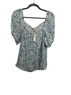 Anthropologie Cloth & Stone Women’s Floral Smocked Peasant Bubble Top